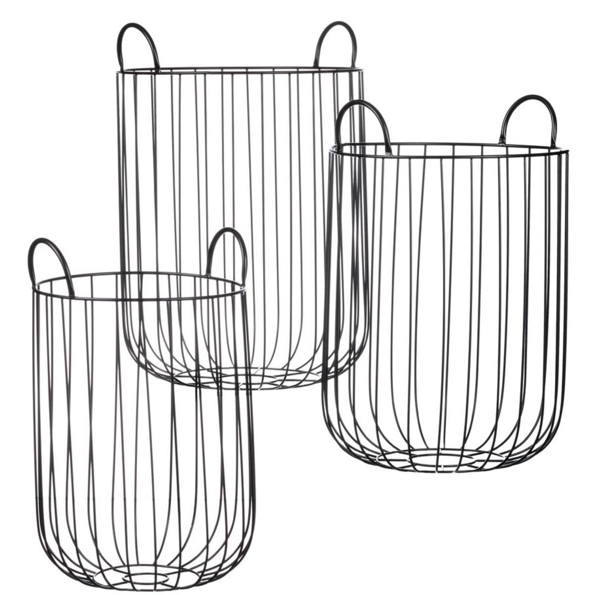 Sullivans Set of 3 Wire Basket 19.5"H, 20.75"H & 22"H Black | Target