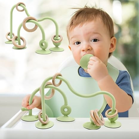 Baby Sensory Teething Chew High Chair Suction Toys for Infant Toddlers 6 12 18 24 Months, Food Gr... | Amazon (US)