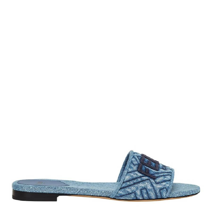 Fendi Signature Denim Wide-Band Slides | Jomashop.com & JomaDeals.com