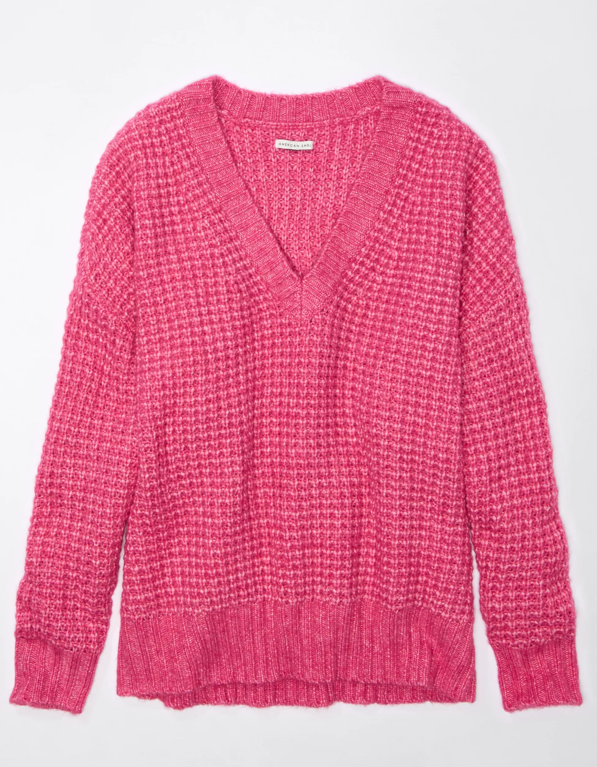 AE Whoa So Cozy Waffle V-Neck Sweater | American Eagle Outfitters (US & CA)