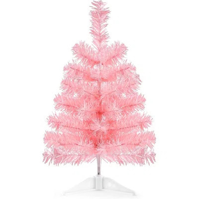 Artificial Christmas Tree Pink Tabletop Christmas Tree With Plastic Stand Mini Xmas Pine Tree For Indoor Outdoor Holiday Home Decoration | Wayfair North America