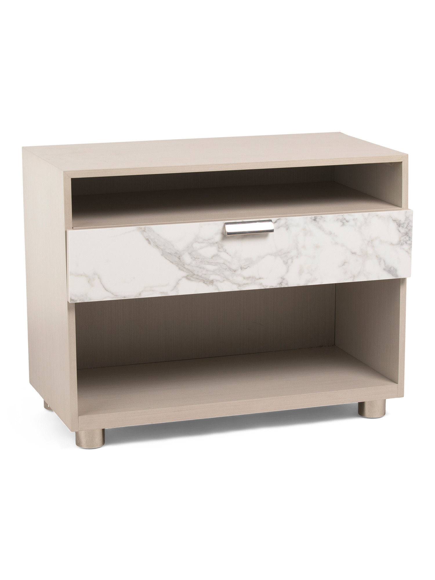 36x28 Stratum Nightstand With Arabescato Stone Front Drawer | TJ Maxx
