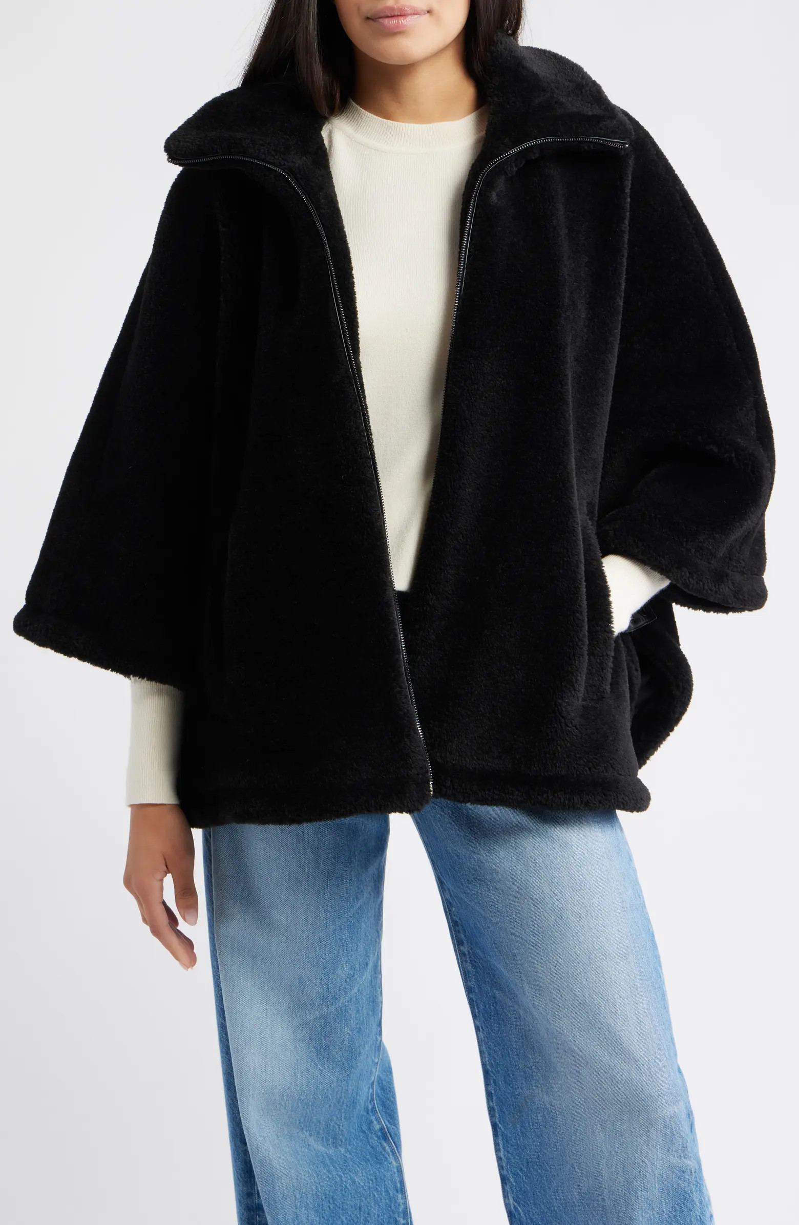 Calder Faux Fur Poncho Jacket | Nordstrom