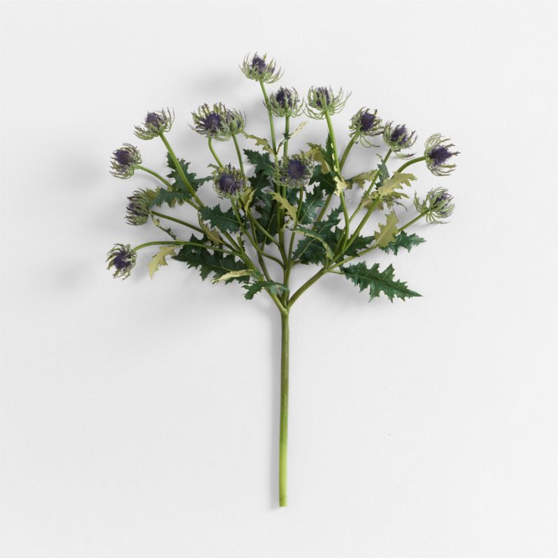 Faux Blue Sea Holly Stem 27" | Crate & Barrel | Crate & Barrel