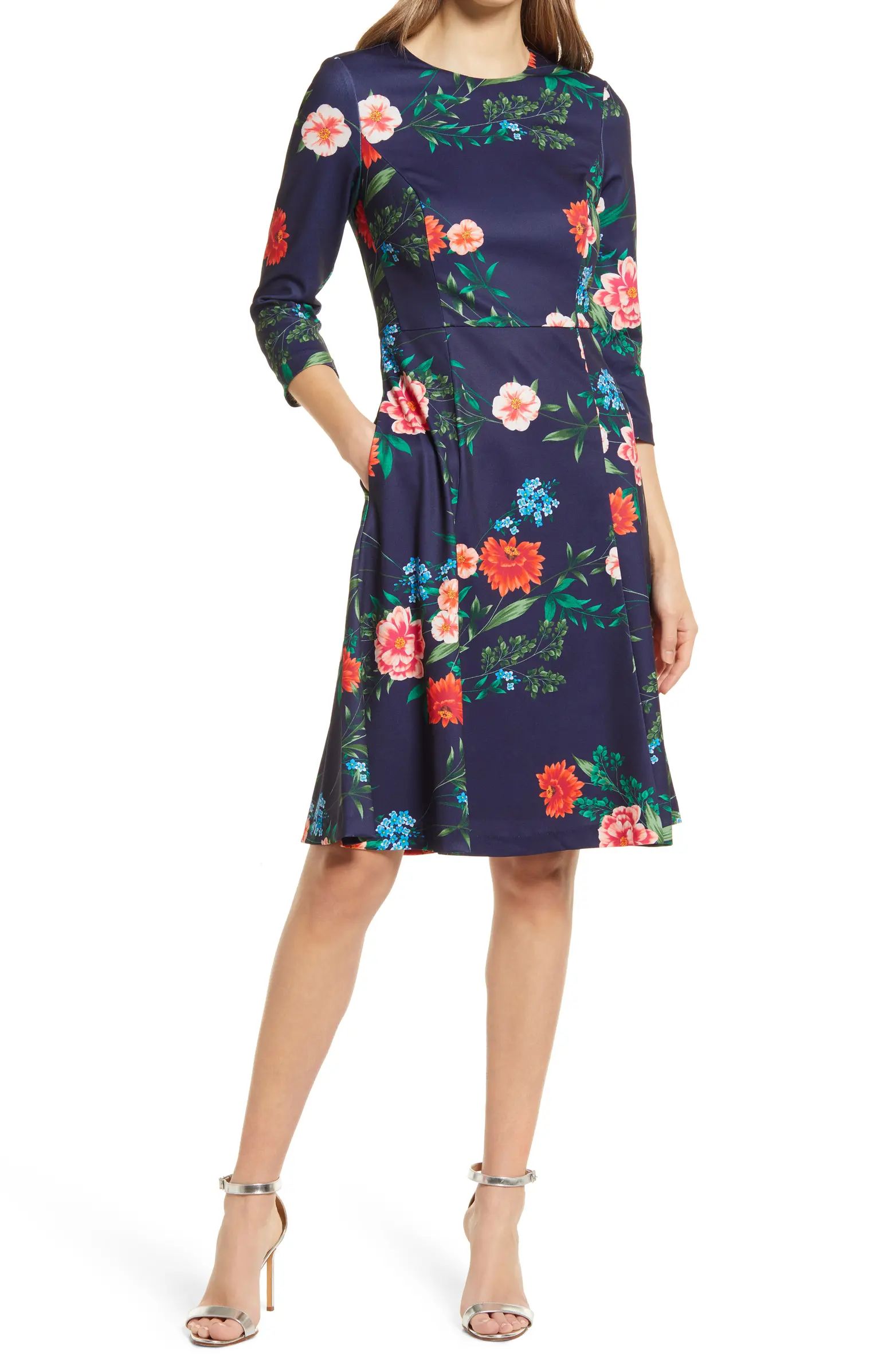 Floral Fit & Flare Dress | Nordstrom Rack