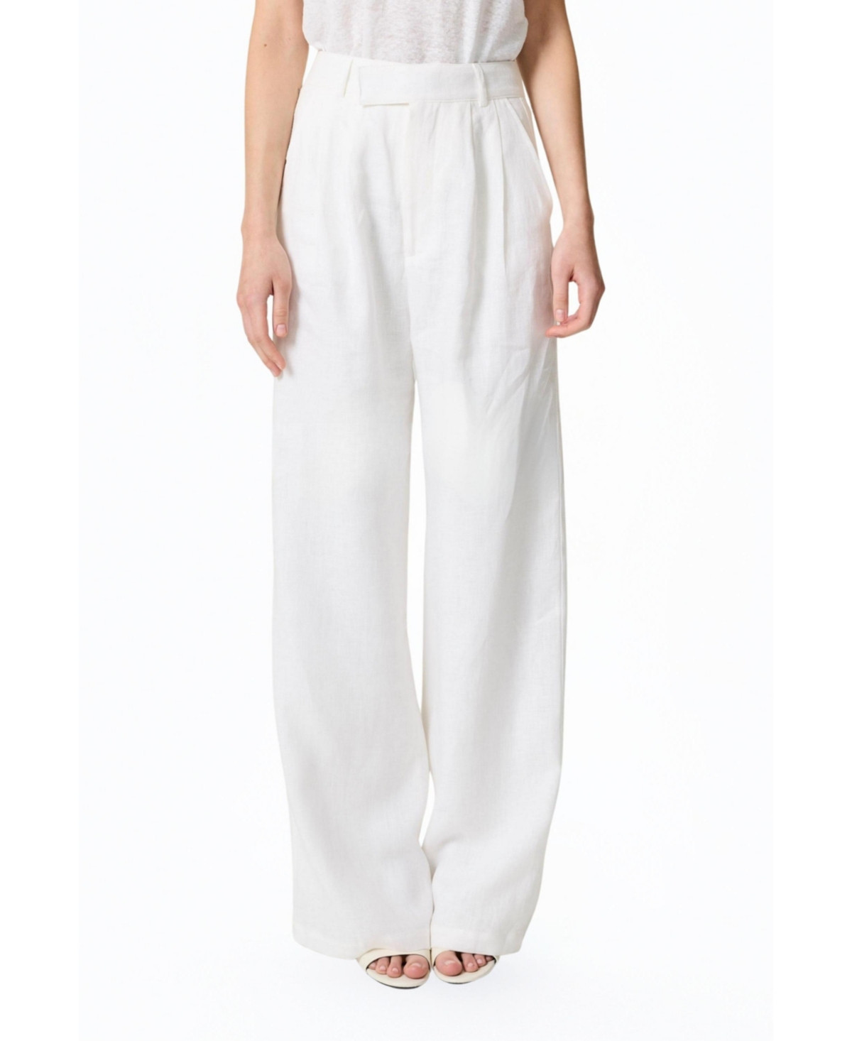 Nocturne Women's Wide-Leg Linen Pants - Open white | Macy's