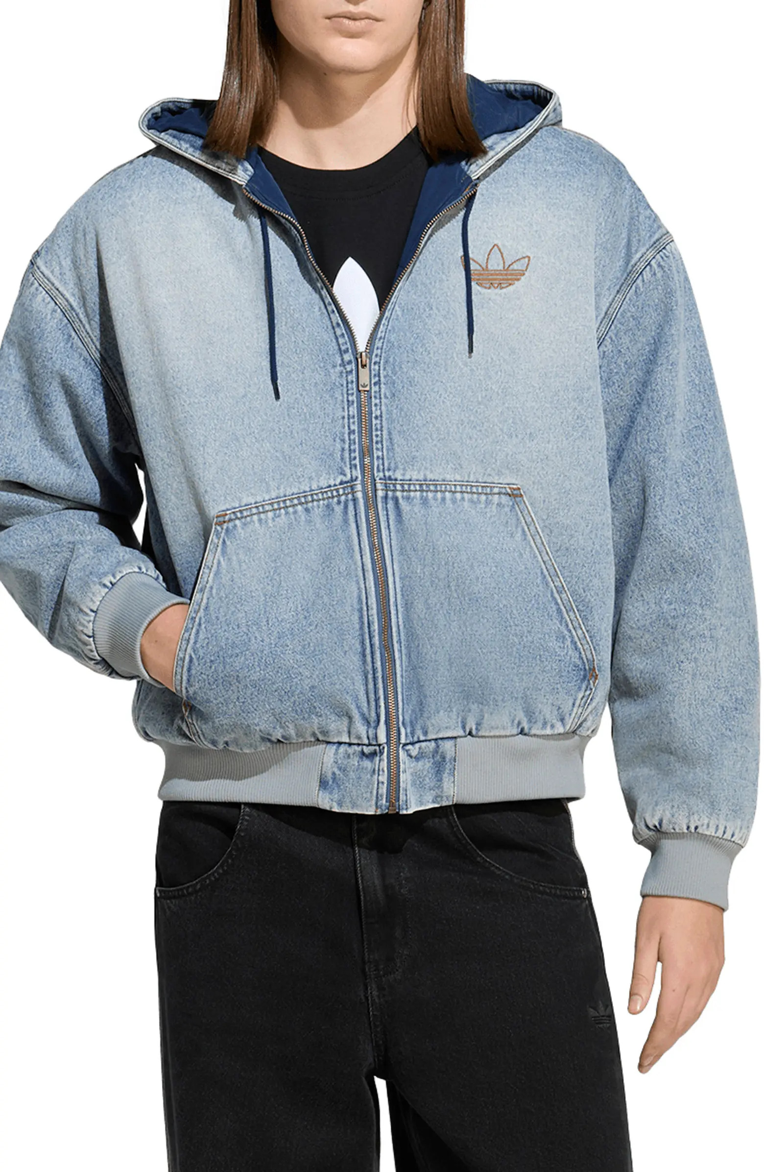 Denim Hooded Bomber Jacket | Nordstrom