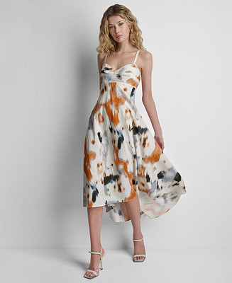 DKNY Women's Sleeveless Printed Midi Dress - Macy's | Macy's