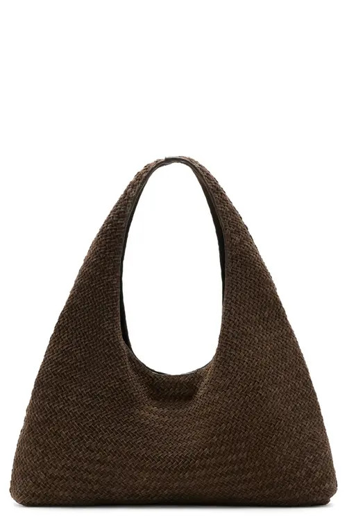 MANGO Woven Leather Shoulder Bag in Brown at Nordstrom | Nordstrom
