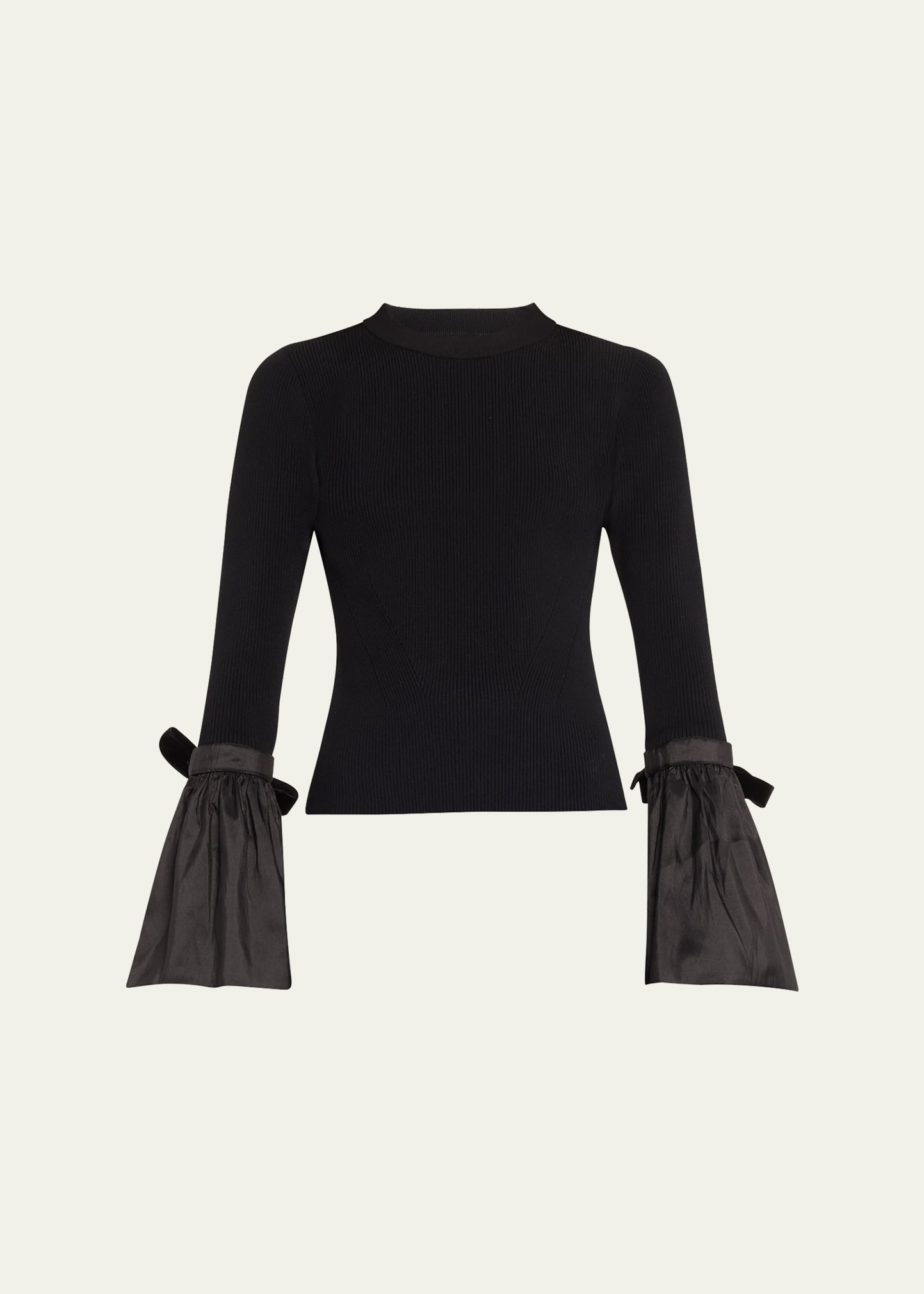SIMKHAI Agata Flared-Sleeve Fitted Knit Top | Bergdorf Goodman