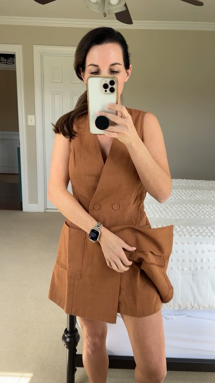 Romper for spring and summer 
#linen #vacation #workwear #dressy #casual #beachstyle #summerstyle 

#LTKstyletip #LTKworkwear #LTKfindsunder100