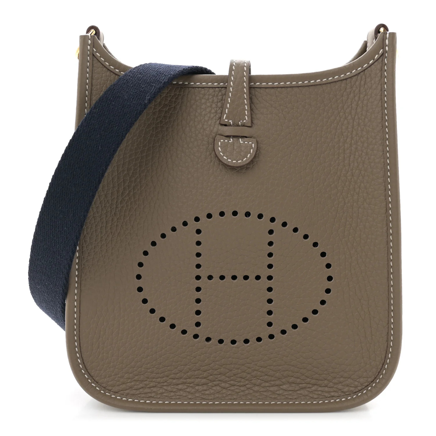 Taurillon Clemence Amazone Evelyne TPM Etoupe Bleu Indigo | FASHIONPHILE (US)