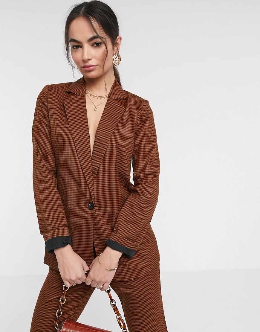 Vila suit blazer in brown | ASOS (Global)