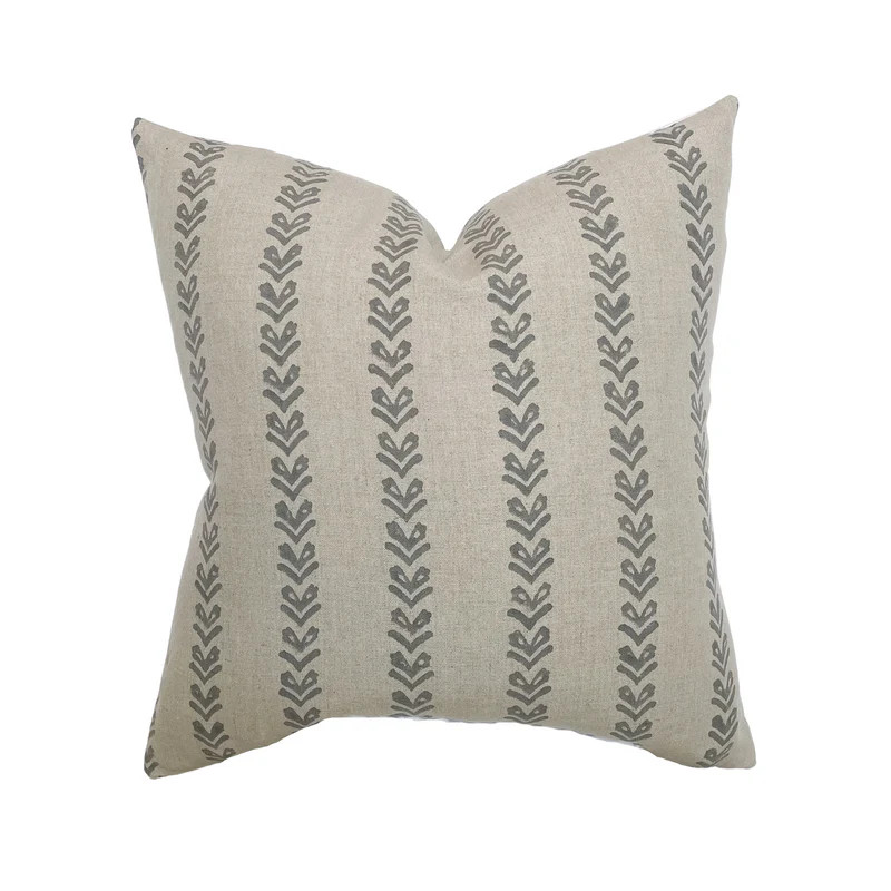 Eden | Flax Linen Handblock Pillow Cover | Linen and James