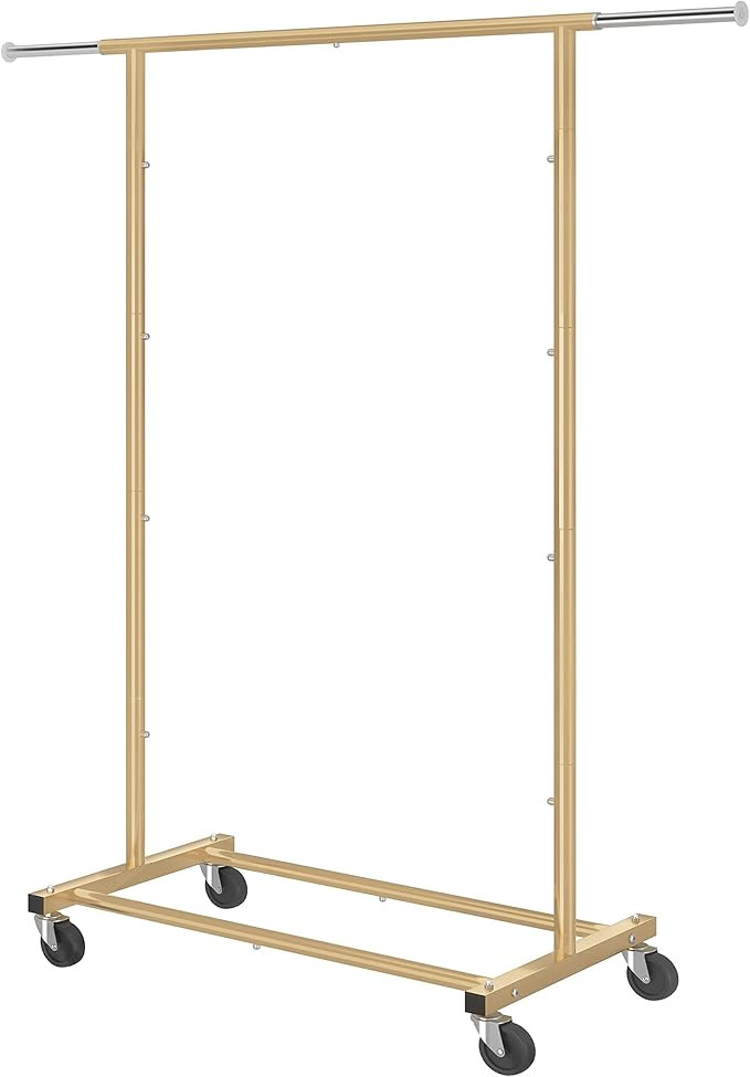 Simple Trending Standard Rod Clothing Garment Rack, Rolling Clothes Organizer on Wheels for Hangi... | Amazon (US)