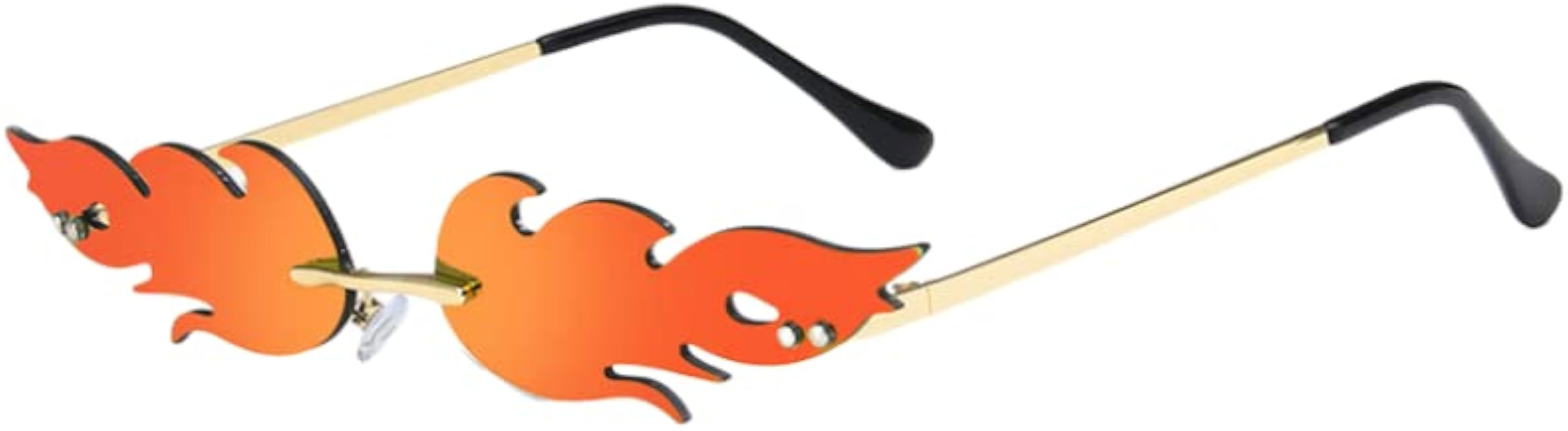 Flame Sunglasses Fire Flame Glasses Funky Cool Festival Glasses For Women Men | Amazon (US)