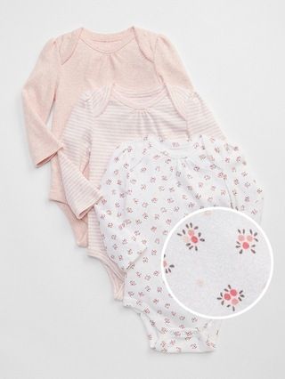 Baby First Favorite Floral Long Sleeve Bodysuit (3-Pack) | Gap (US)