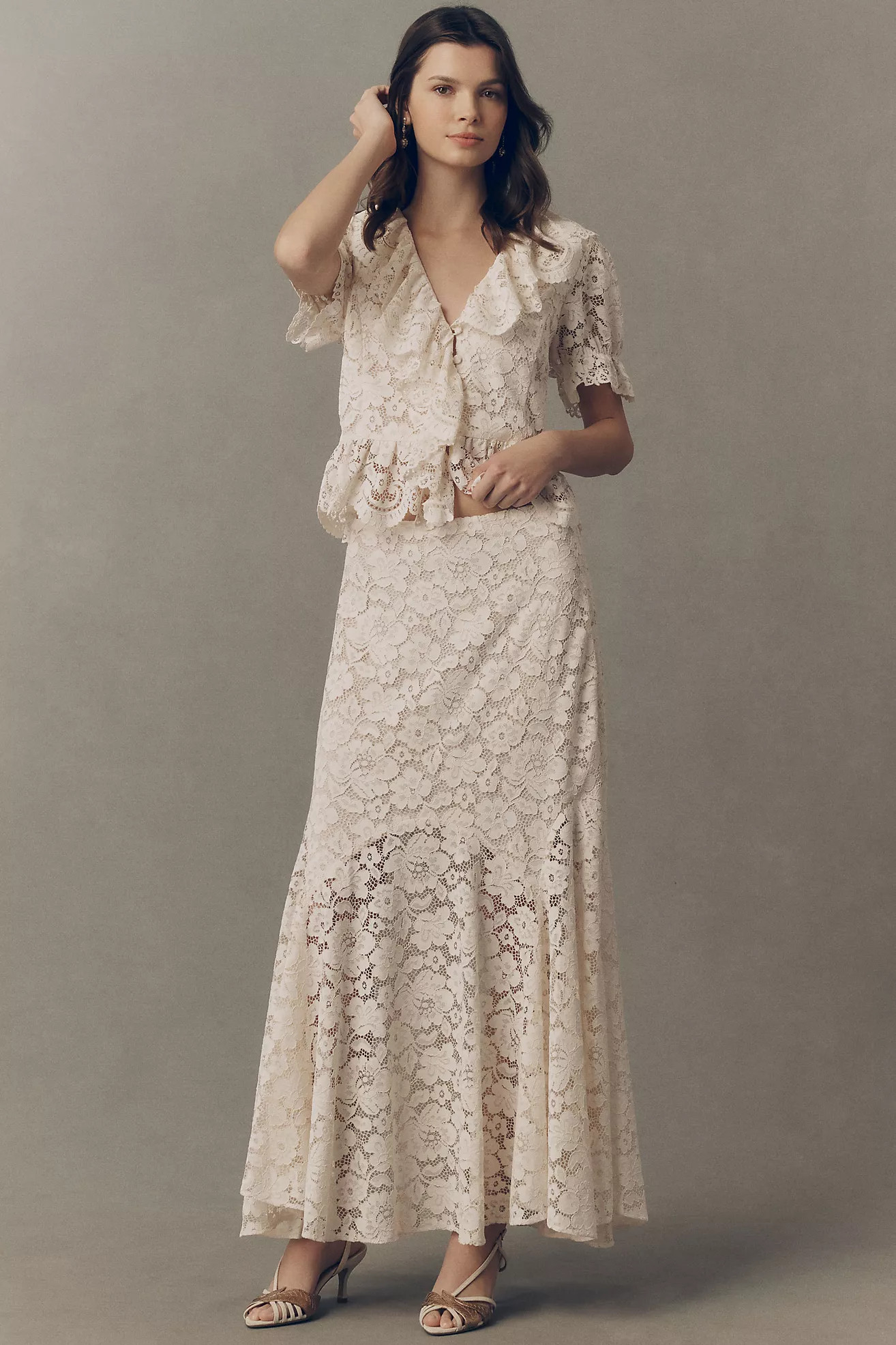 RIXO Jada Lace Maxi Skirt | Anthropologie (US)