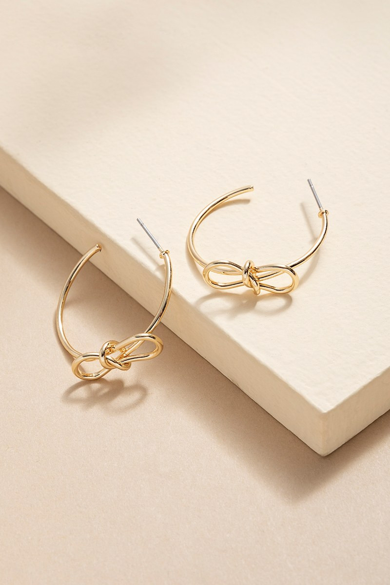Louisa Bow Hoop Earrings | Francesca's