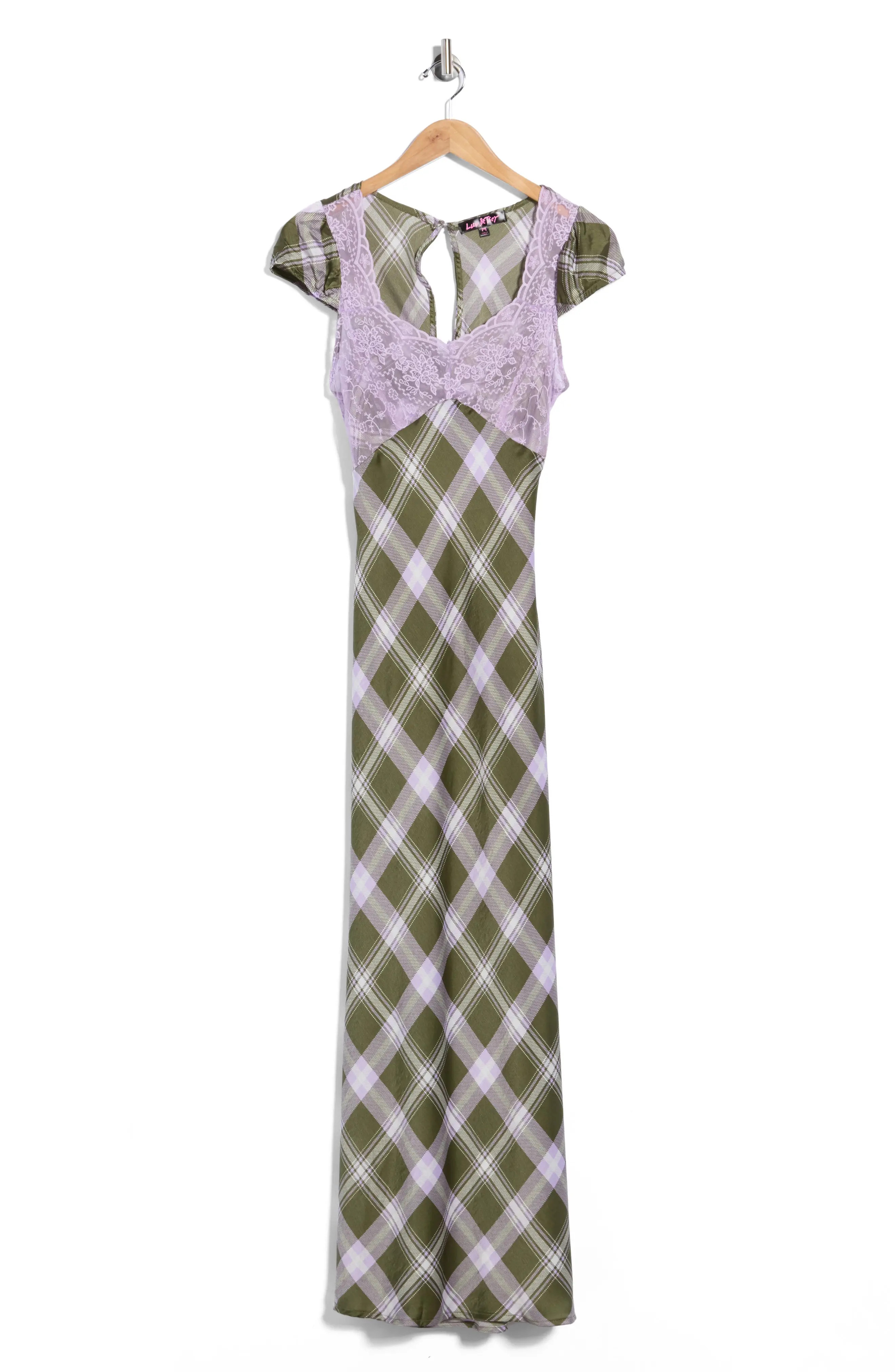 LUV BETSEY Lace Yoke Cutout Back Puff Sleeve Maxi Dress (Women) | Nordstromrack | Nordstrom Rack