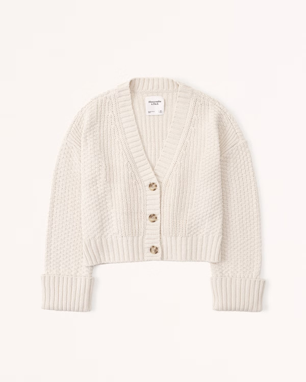 Women's Seed Stitch Short Cardigan | Women's Tops | Abercrombie.com | Abercrombie & Fitch (US)