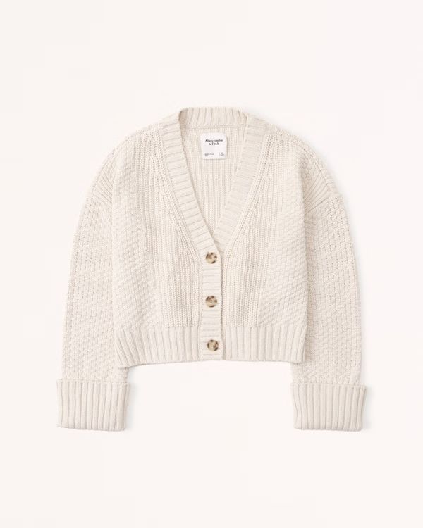 Women's Seed Stitch Short Cardigan | Women's New Arrivals | Abercrombie.com | Abercrombie & Fitch (US)