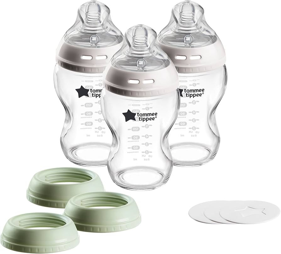 Tommee Tippee Natural Start 9 oz Glass Baby Bottles, Self Sterilizing, BPA & Phthalates Free, 0+ ... | Amazon (US)