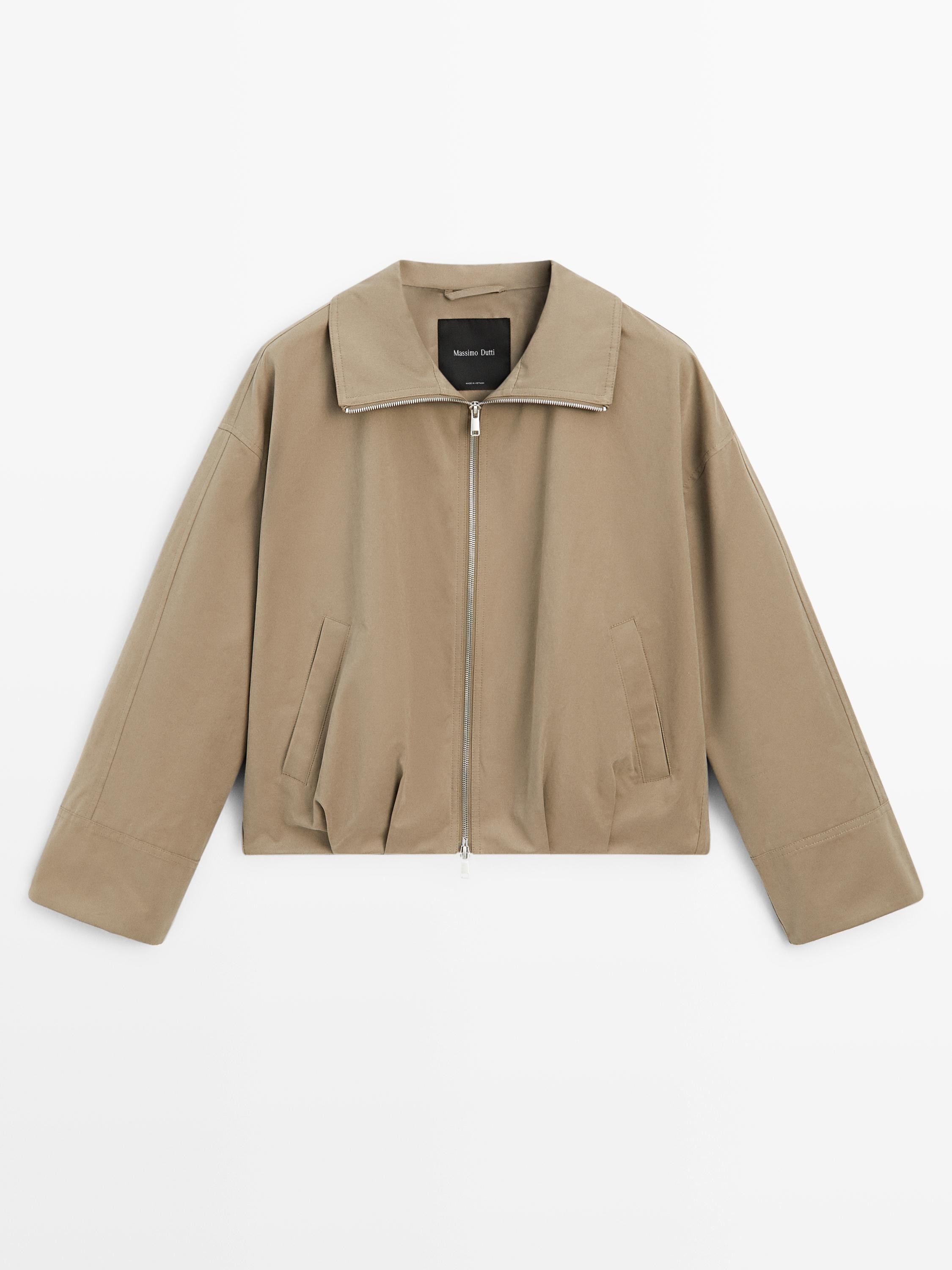 Cotton blend bomber jacket | Massimo Dutti US