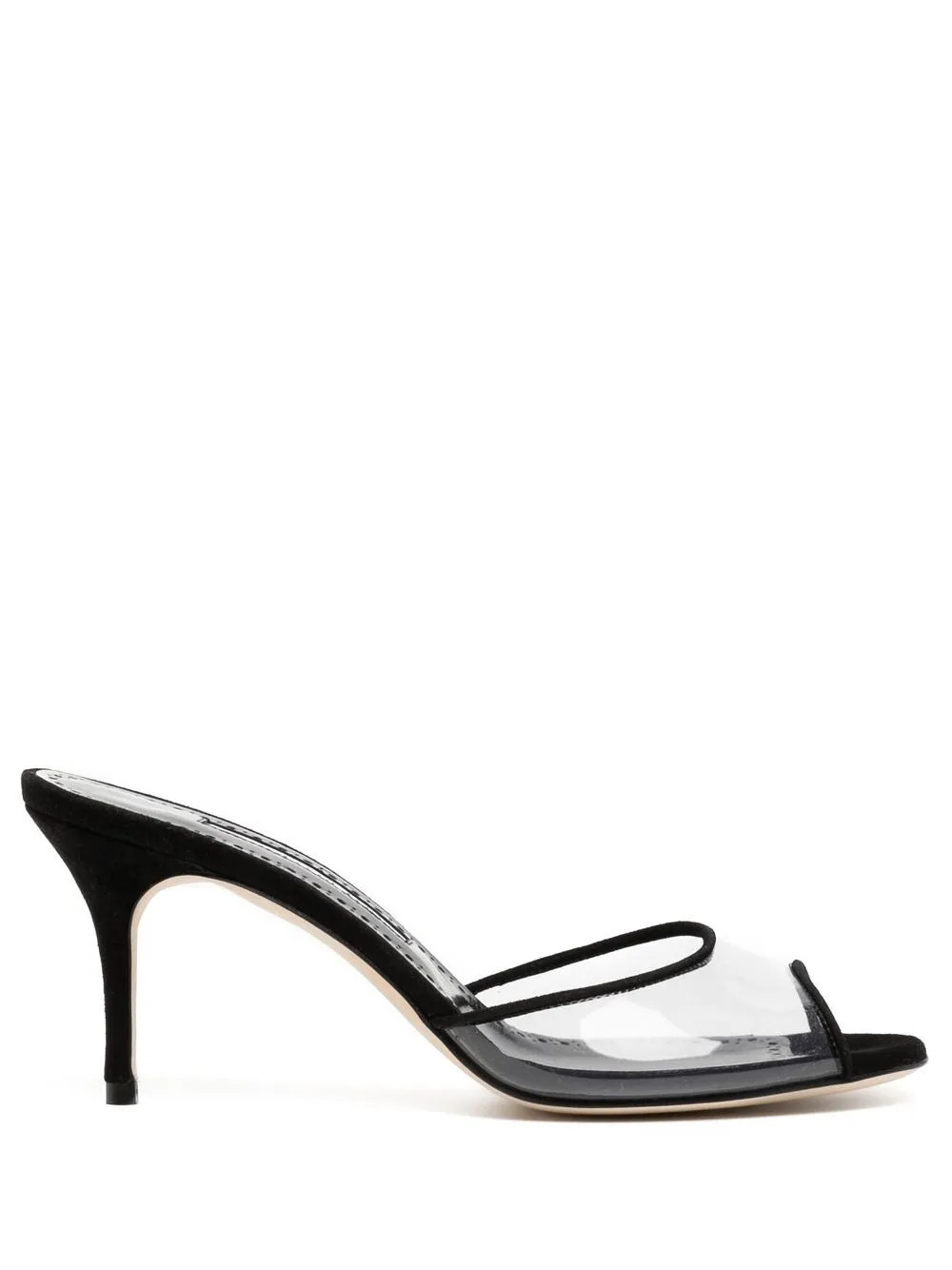Manolo Blahnik Jadifa Transparent Heeled 70mm Mules - Farfetch | Farfetch Global
