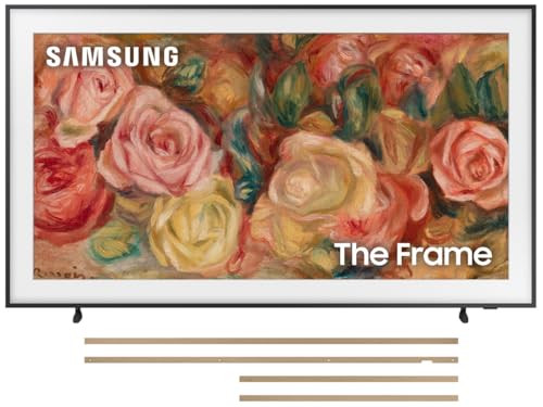 Samsung QN50LS03DAFXZA 50 Inch The Frame 4K Smart Quantum HDR TV with a Samsung VG-SCFA50TKB 50 Inch The Frame Customizable Bezel - Modern Teak (2024) | Amazon (US)