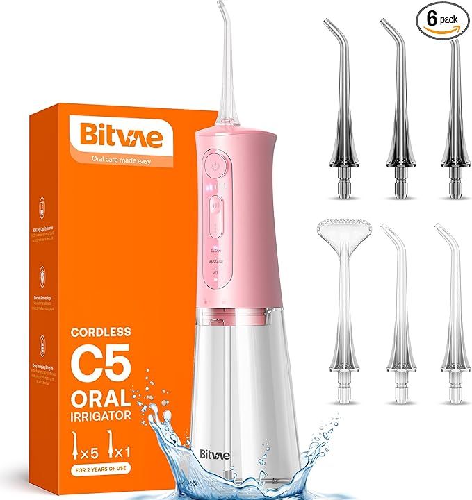 Bitvae Water Flosser Teeth Picks, Cordless Portable Oral Irrigator, Powerful and Rechargeable Wat... | Amazon (US)