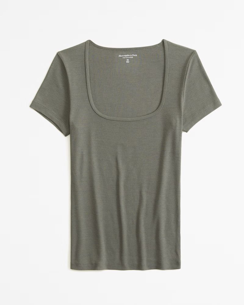 Women's Featherweight Rib Tuckable Squareneck Top | Women's New Arrivals | Abercrombie.com | Abercrombie & Fitch (US)