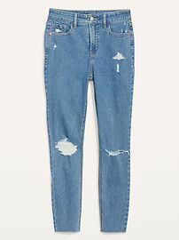 High-Waisted Rockstar Super-Skinny Ripped Ankle Jeans for Women | Old Navy (US)