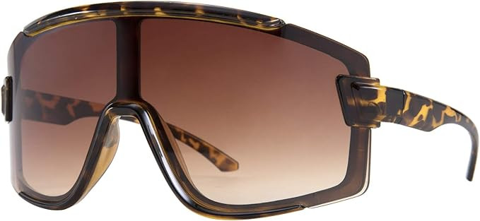 Karsaer Vision Big Shield Wraparound Sunglasses Rave for Men Women Neon Sun Visor Glasses Cycling... | Amazon (US)