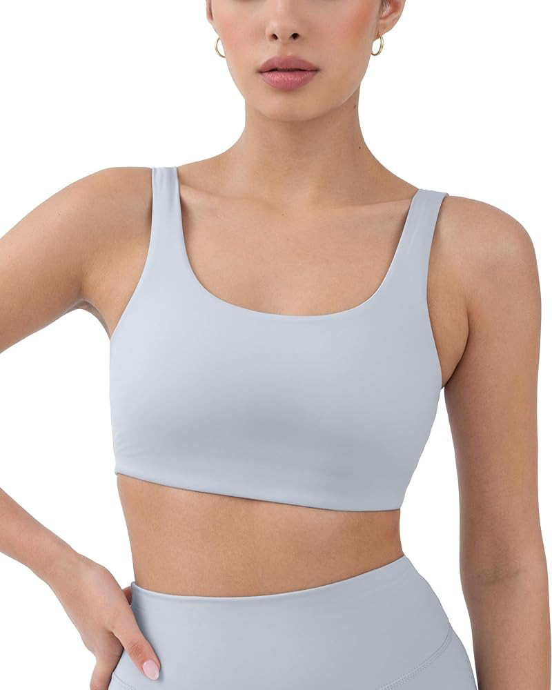 PAVOI ACTIVE Buttery Soft Sports Bras for Women - High Support Low Scoop Neck U Back Padded Yoga ... | Amazon (US)