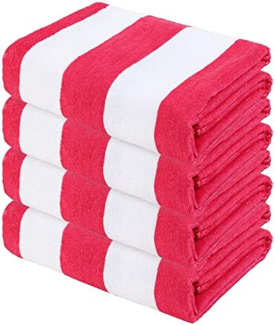 Exclusivo Mezcla 4-Pack Large Microfiber Beach Towels Set (Pink, 30" x 60"), Quick Dry Cabana Str... | Amazon (US)