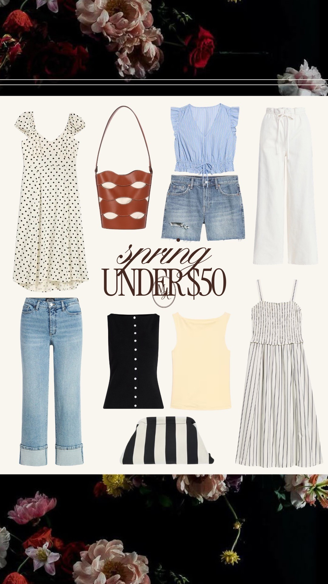 Spring under $50 midsize favorites, spring dresses, spring tops, midsize, denim shorts, spring vacay, denim, white pants, linen dress, small bags 

#LTKOver40 #LTKMidsize #LTKSeasonal
