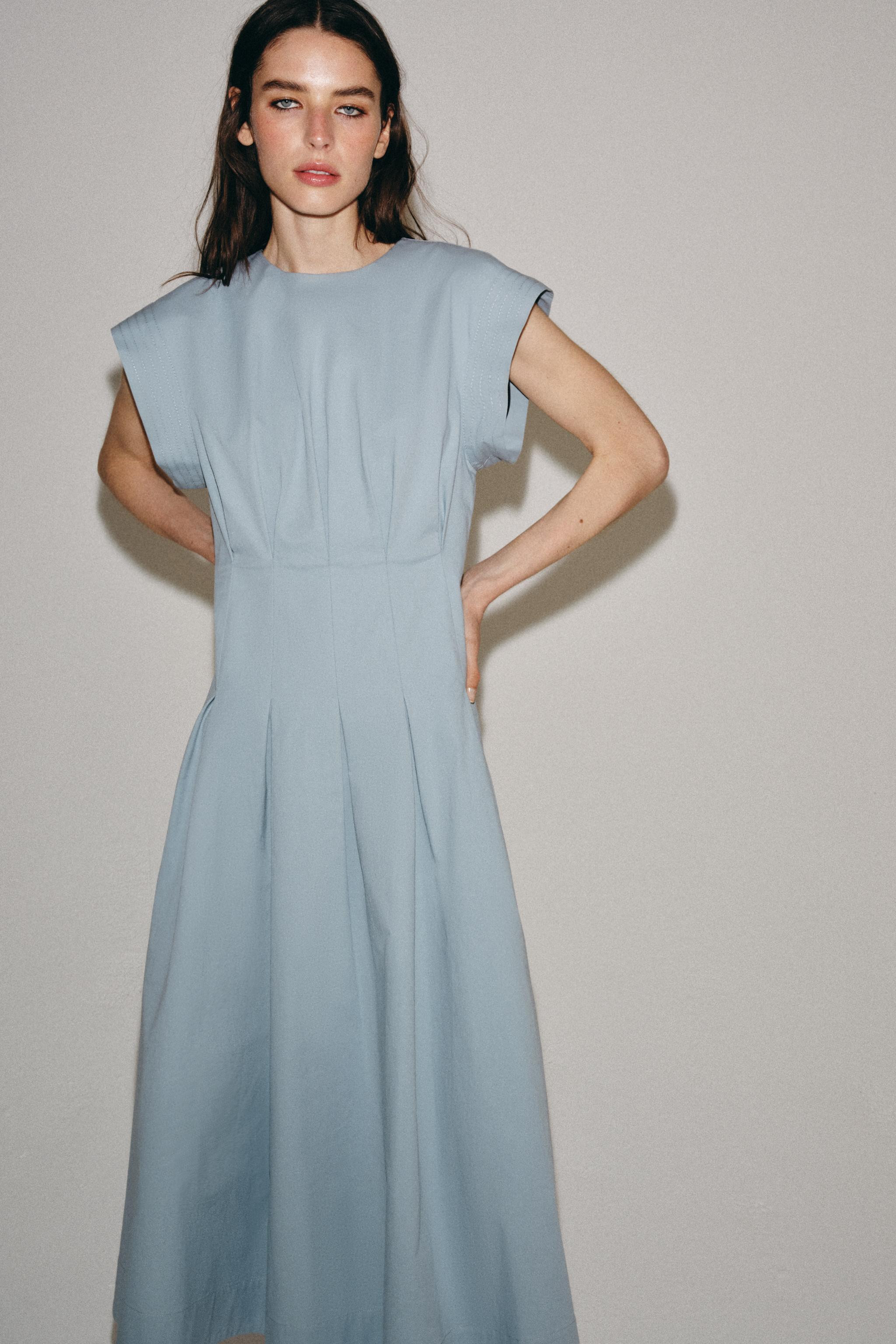 PLEATED POPLIN DRESS ZW COLLECTION | Zara US