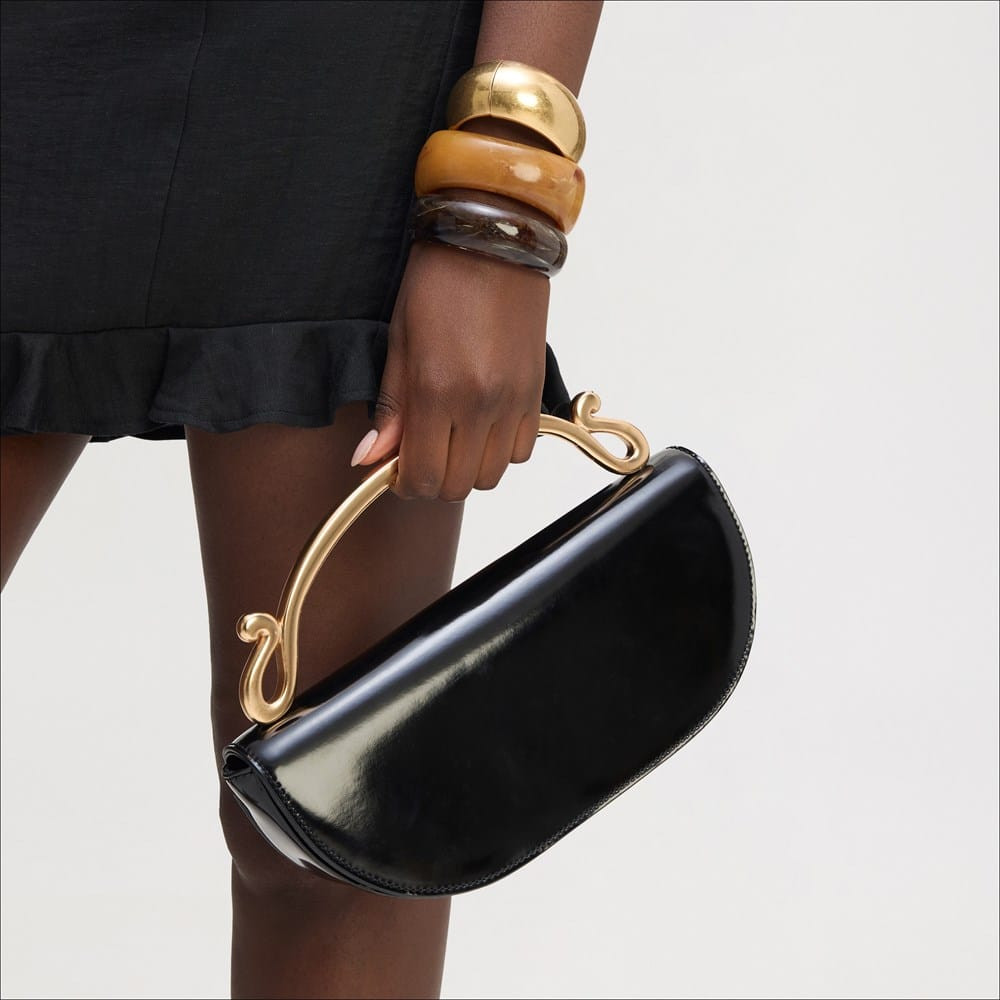 Savannah Metal Clutch Black | Sam Edelman