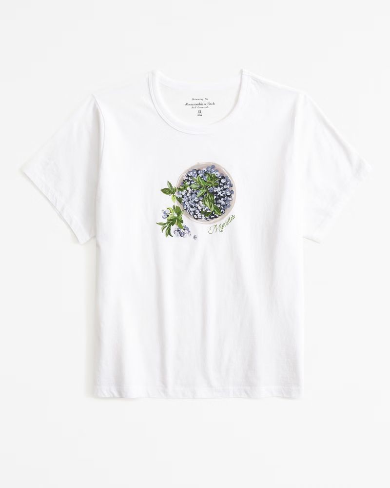 Short-Sleeve Blueberry Graphic Skimming Tee | Abercrombie & Fitch (US)