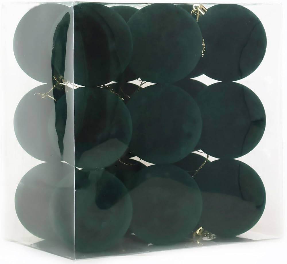 Senjie 18PCS Velvet Ornaments Balls Sets for Christmas Tree 3.15inch Flocked Christmas Balls Asso... | Amazon (US)