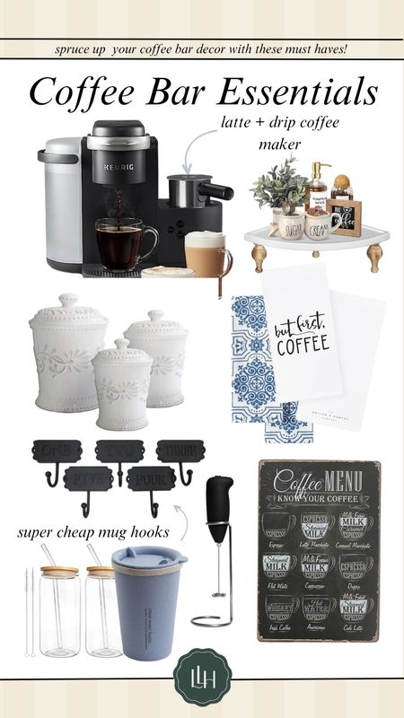 We recently redid our coffee nook and found several new coffee bar decor items. This is the coffee machine I’ve got my eye on, it makes lattes! A travel coffee mug is essential and I love these glass ones for iced drinks. 

#LTKunder50 #LTKFind #LTKhome