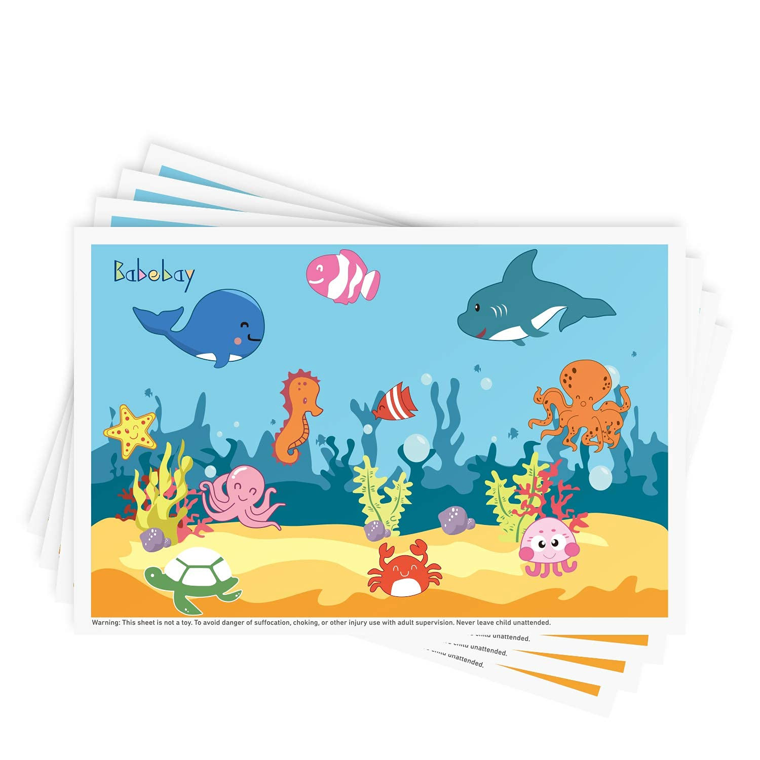 Babebay Disposable Stick-on Placemats 40 Pack for Baby & Kids & Toddler, Sticky Placemats Restaur... | Amazon (US)
