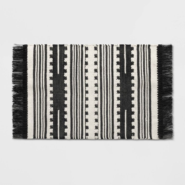 2'x3' Sylviidae Stripe Woven Accent Rug Black - Opalhouse™ | Target