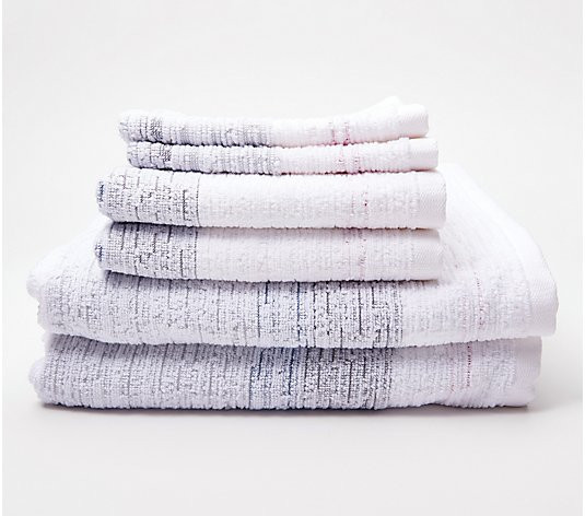 Peace Love World 6 Piece Heather Stripe Towel Set - QVC.com | QVC
