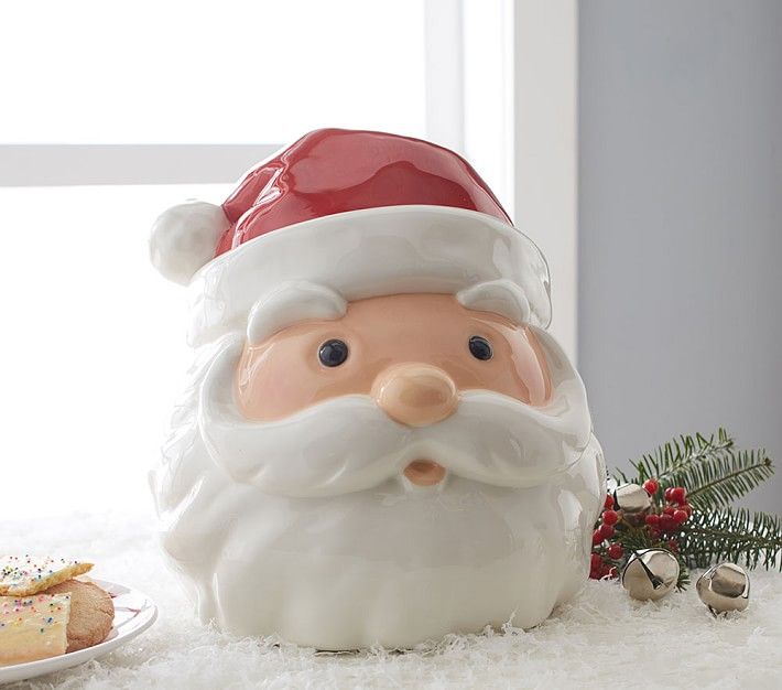 Rudolph the Red-Nosed Reindeer® Santa Cookie Jar | Pottery Barn Kids