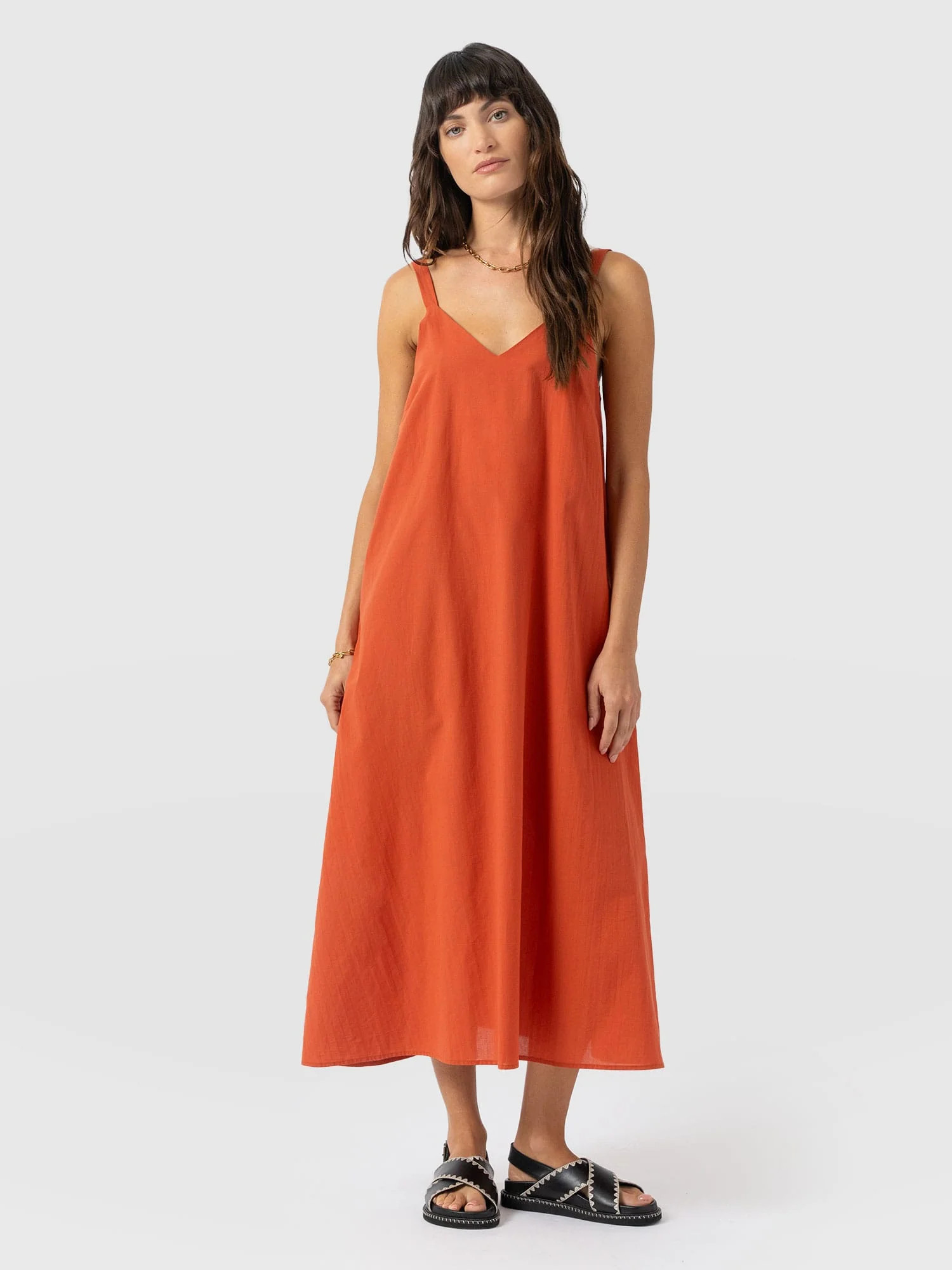 Candice A - Line Dress - Burnt Orange | Saint + Sofia