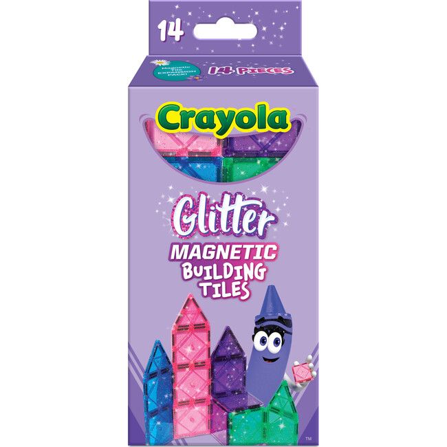 Crayola Glitter Magnetic Tiles 14 Piece Expansion Pack | Maisonette