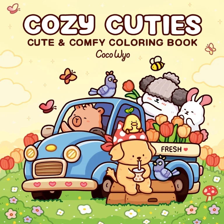 Cozy Cuties: Coloring Book for Adults and Kids, 96 pages (Paperback) | Walmart (US)