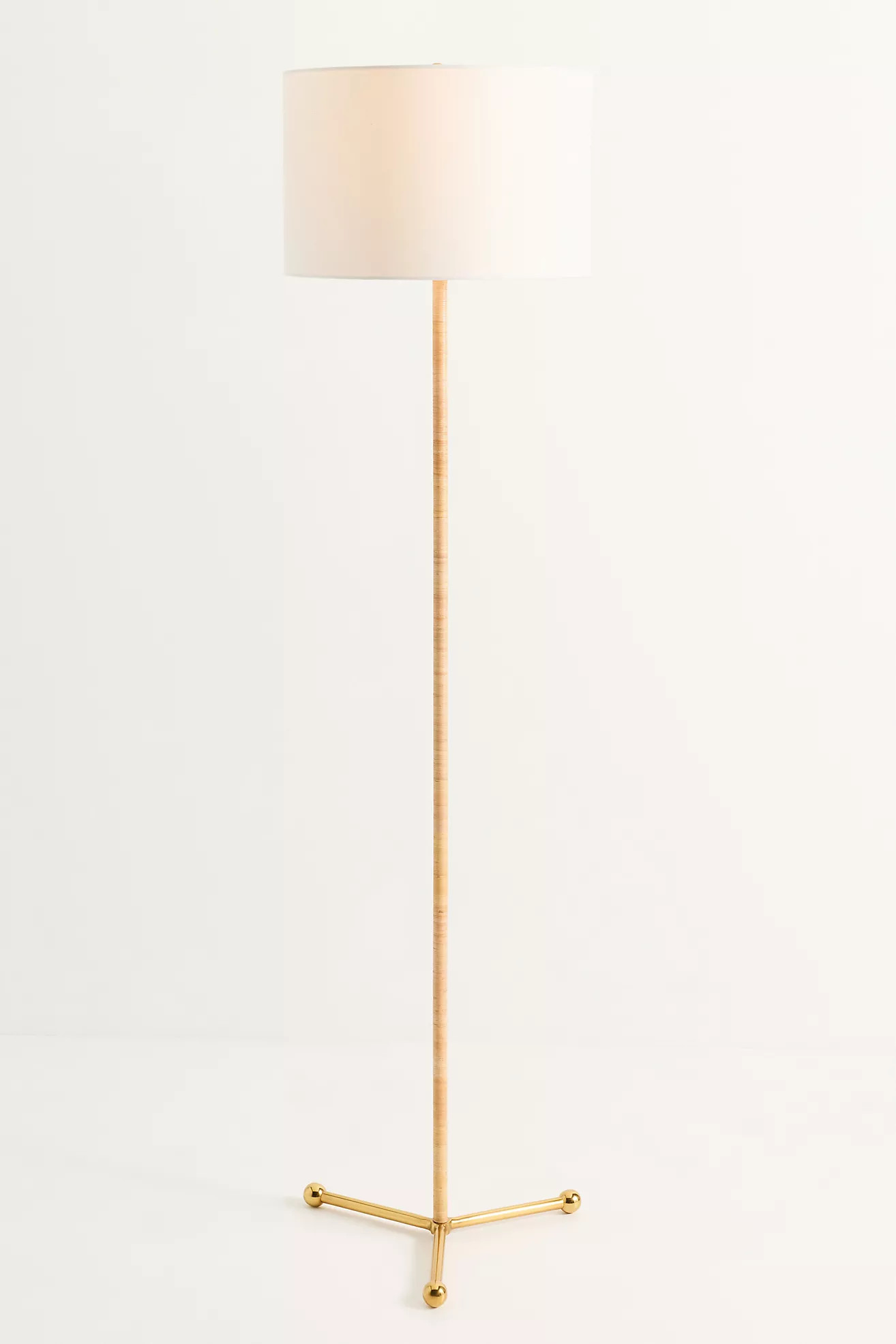 Wrapped Rattan Brass Floor Lamp | Anthropologie (US)